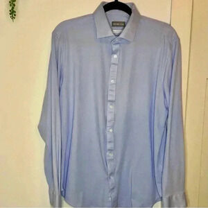 Michael Kors Mens Slim Fit Fine Gauge Knit Long Sleeve Button down 16 32/33 L